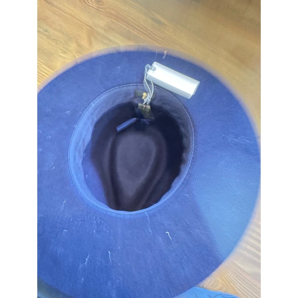NEW Anthropologie  Lele Sadoughi Farrah Wool Pearl Rancher Hat One Size Navy - Picture 6 of 9